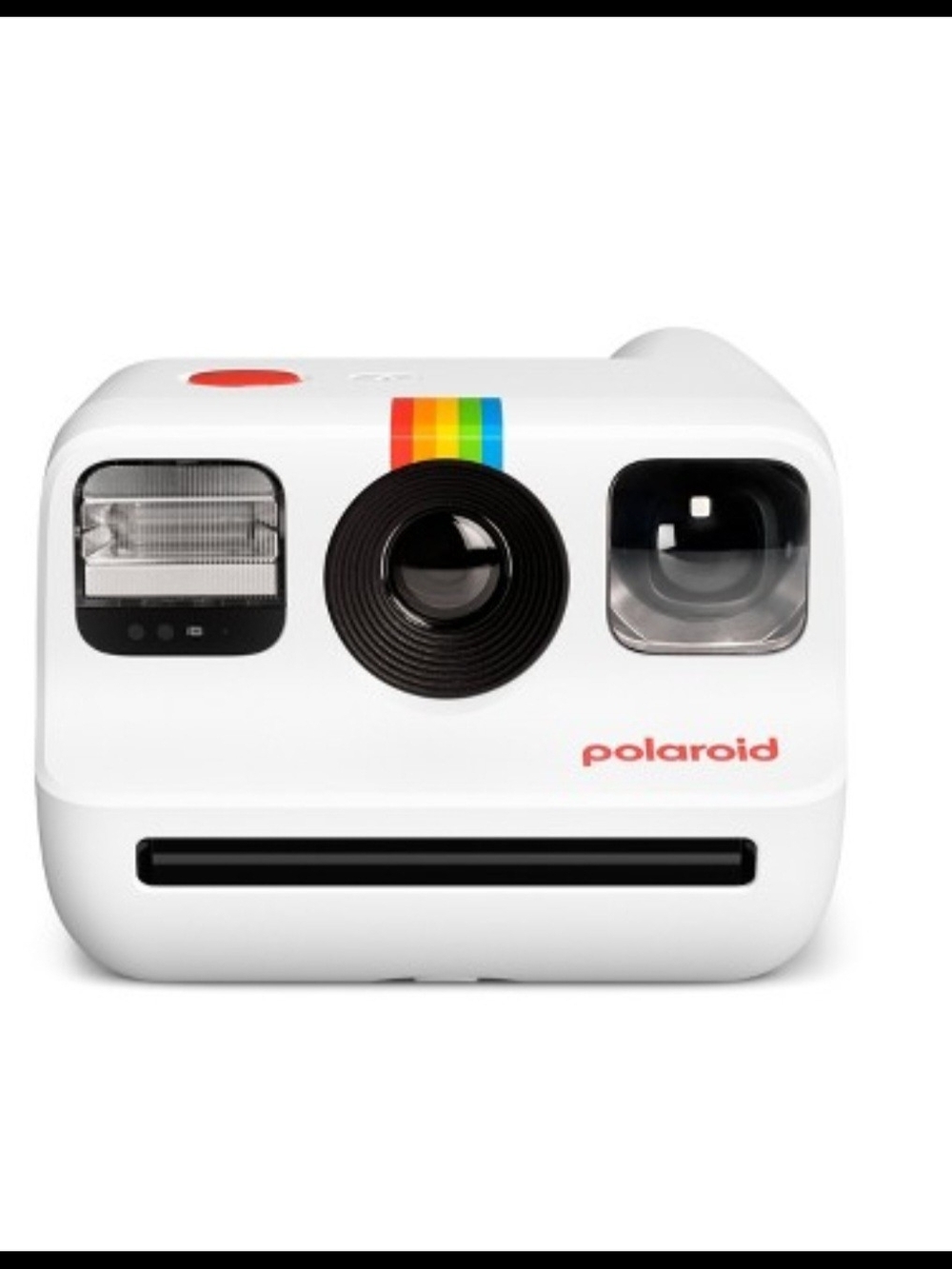Polaroid White Instant Camera with Rainbow Stripe Accent